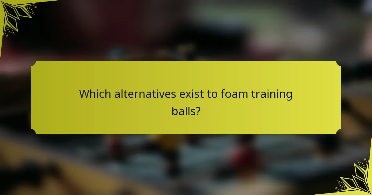 Which alternatives exist to foam training balls?