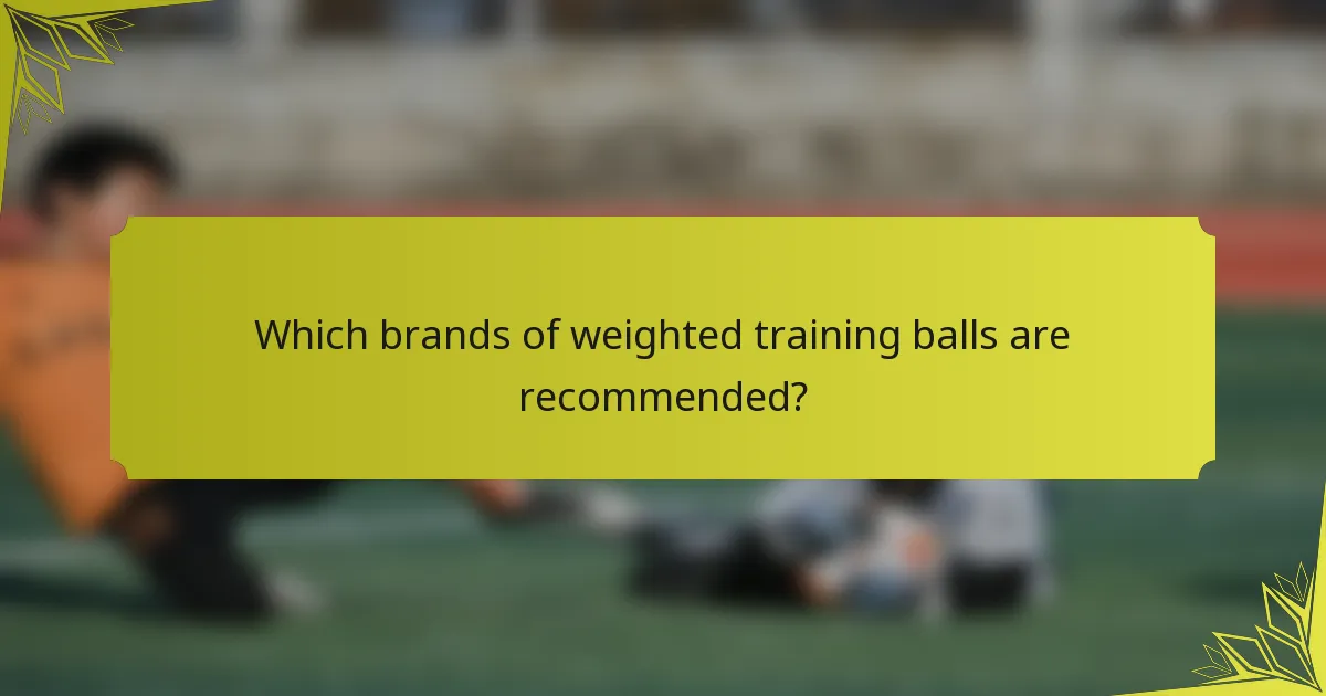 Which brands of weighted training balls are recommended?