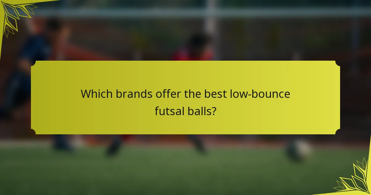 Which brands offer the best low-bounce futsal balls?