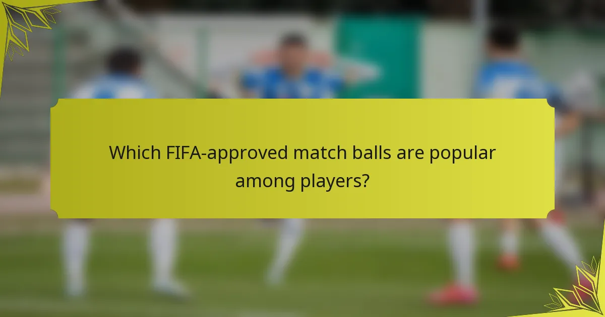 Which FIFA-approved match balls are popular among players?