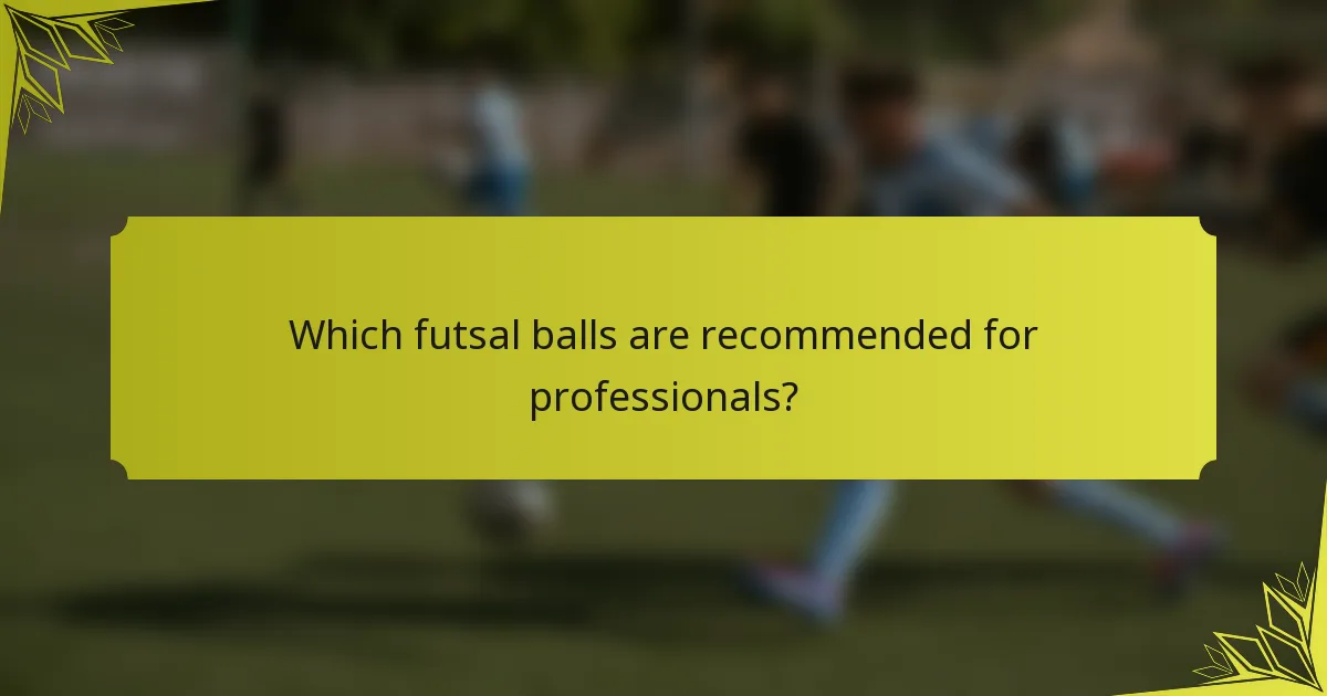 Which futsal balls are recommended for professionals?